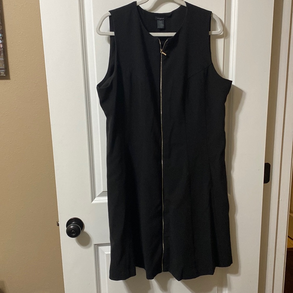 Black zipper front dress